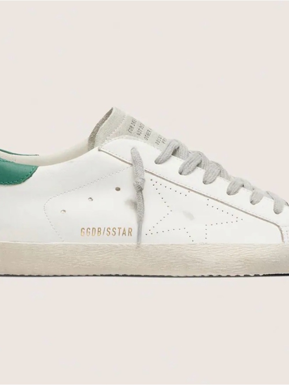 Golden Goose White Sneakers with Green Heel Tab SIZE 36 - Picture 2 of 7